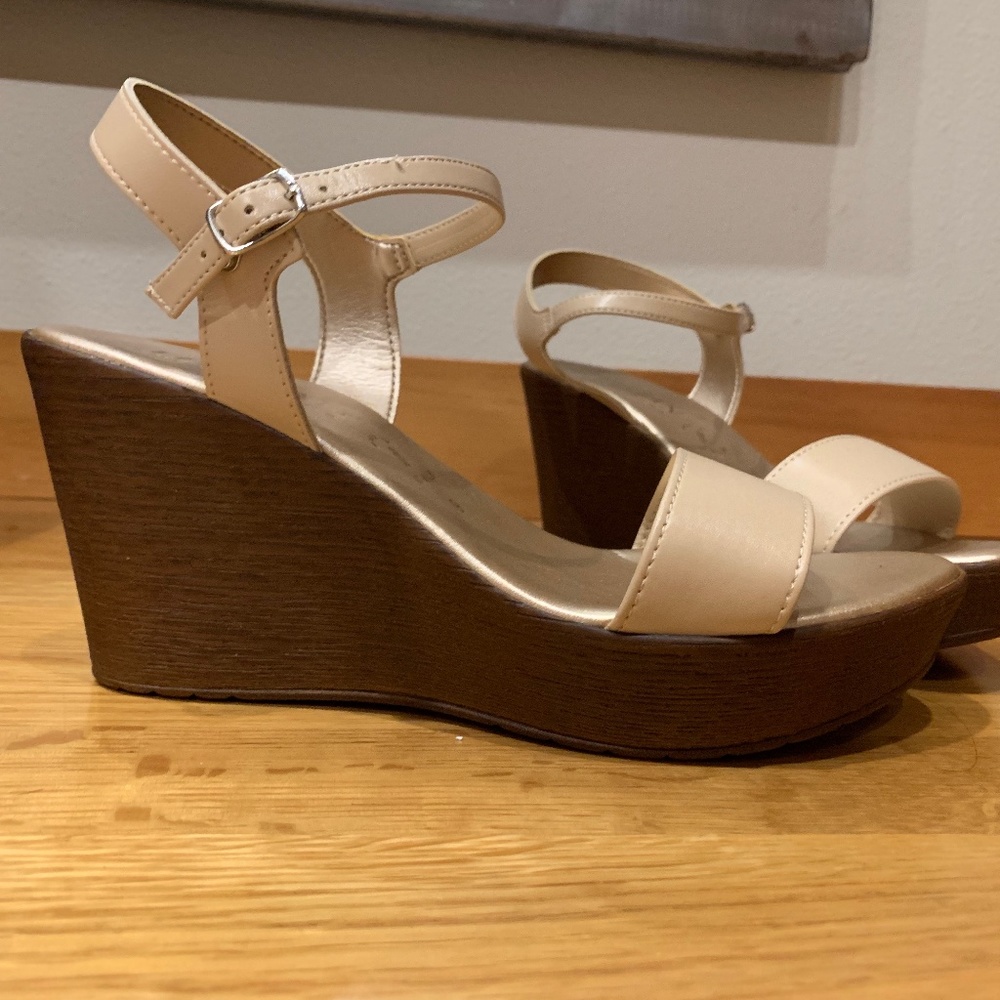 Italian Shoemakers Nude Wedges